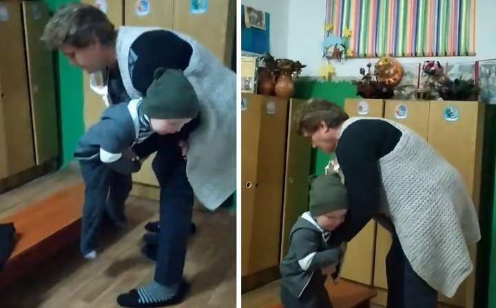 Вихователька дитсадка довела до істерики малюка, який не зміг вдягнутися (відео)