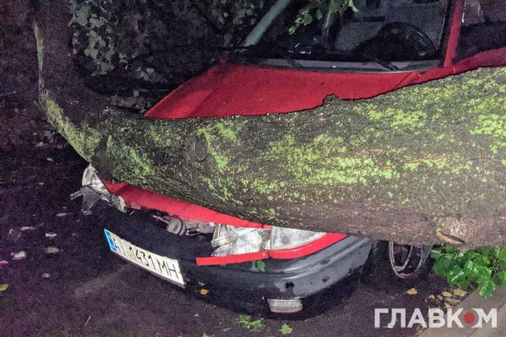 Впечатляющие фото последствий грозы в Киеве: раздавленные автомобили и оборванные провода