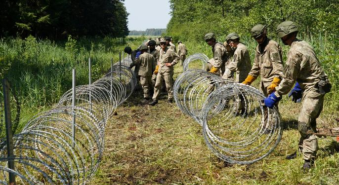 Литва начала возводить забор с колючей проволокой на границе с Беларусью 