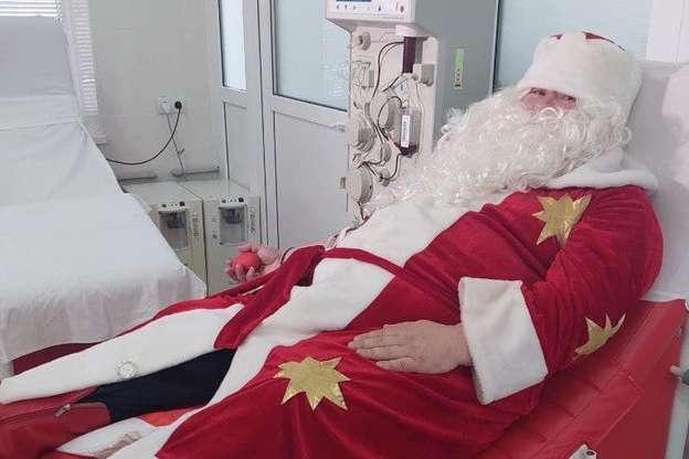 Дед Мороз из Николаева пожертвовал свою кровь (видео)