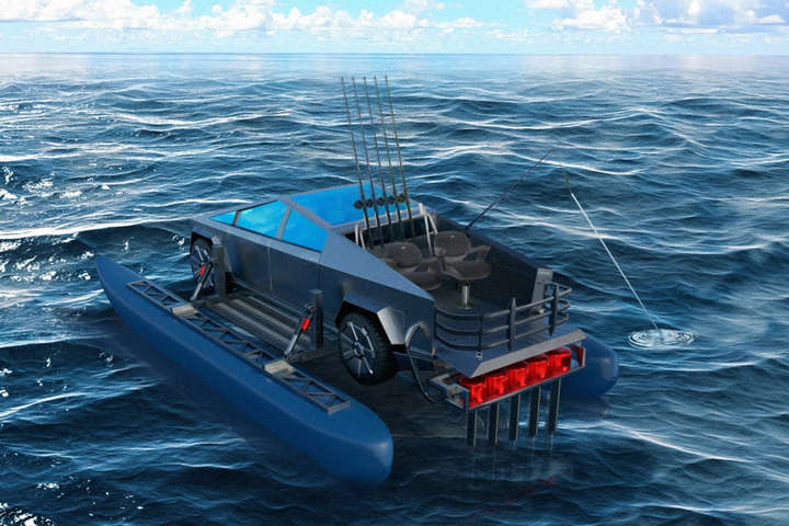 Електропікап Ілона Маска Cybertruck перетворять на човен (фото)