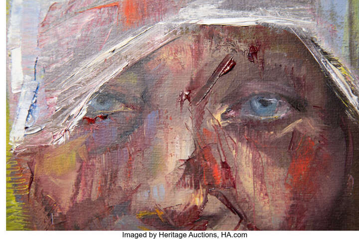 Учитель з Чугуєва Олена Курило стала &laquo;Першим обличчям війни&raquo;. Цю картину продали на аукціоні за $100 тис., усі гроші передадуть Українському Червоному Хресту