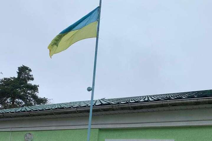 В Немешаеве под Киевом поднят украинский флаг (фото)