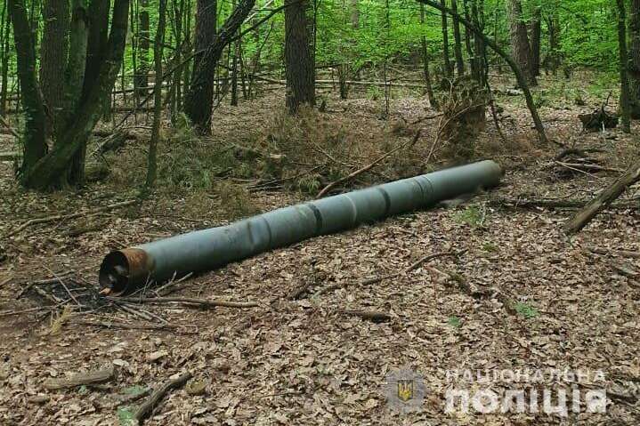 Спасатели обнаружили в лесу Житомирской области корпус реактивной ракеты