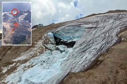 В італійських Альпах великий&nbsp;шматок льодовика відірвався і впав на туристів