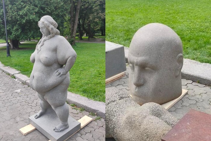Гола жінка, «голова Ківи»: у Львові розгорівся скандал через скульптури
