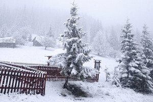 Сніг у квітні: до Буковинських гір повернулася зима (фото)