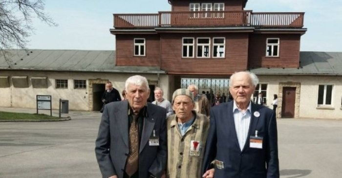 Борис Тимофеевич со своими товарищами в Бухенвальде, 2018 год