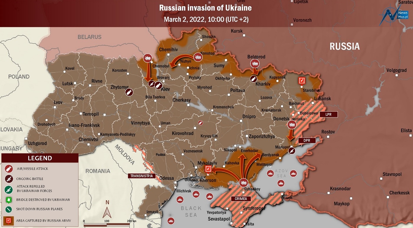 Відсутність російського прогресу на лінії фронту затьмарюється картами України з великими червоними плямами