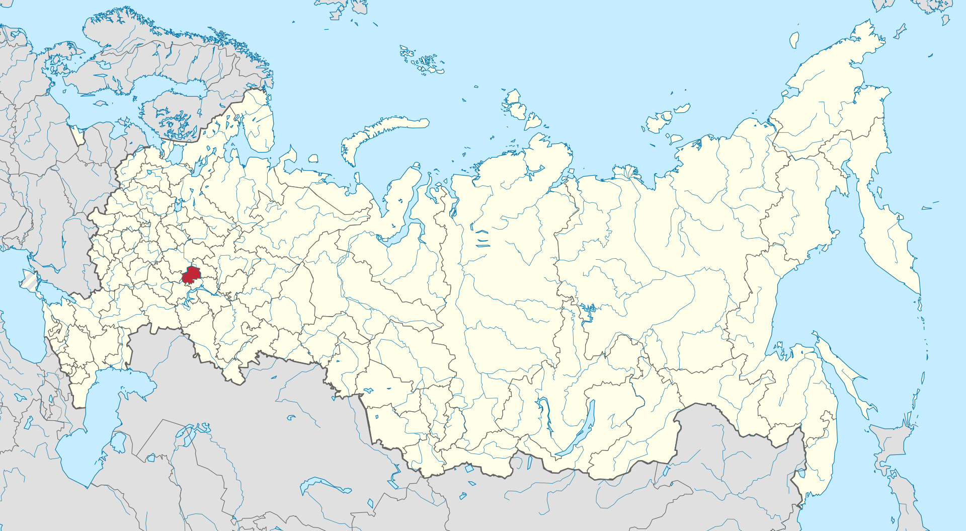 Чувашія на мапі Росії
