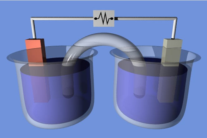 Схематичне зображення осередку для електролізу