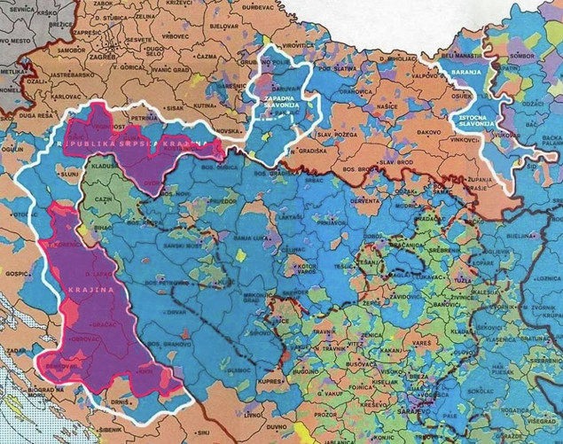 Карта Сербської Країни та плану Z-4. Мал. сербської редакції Sputnik