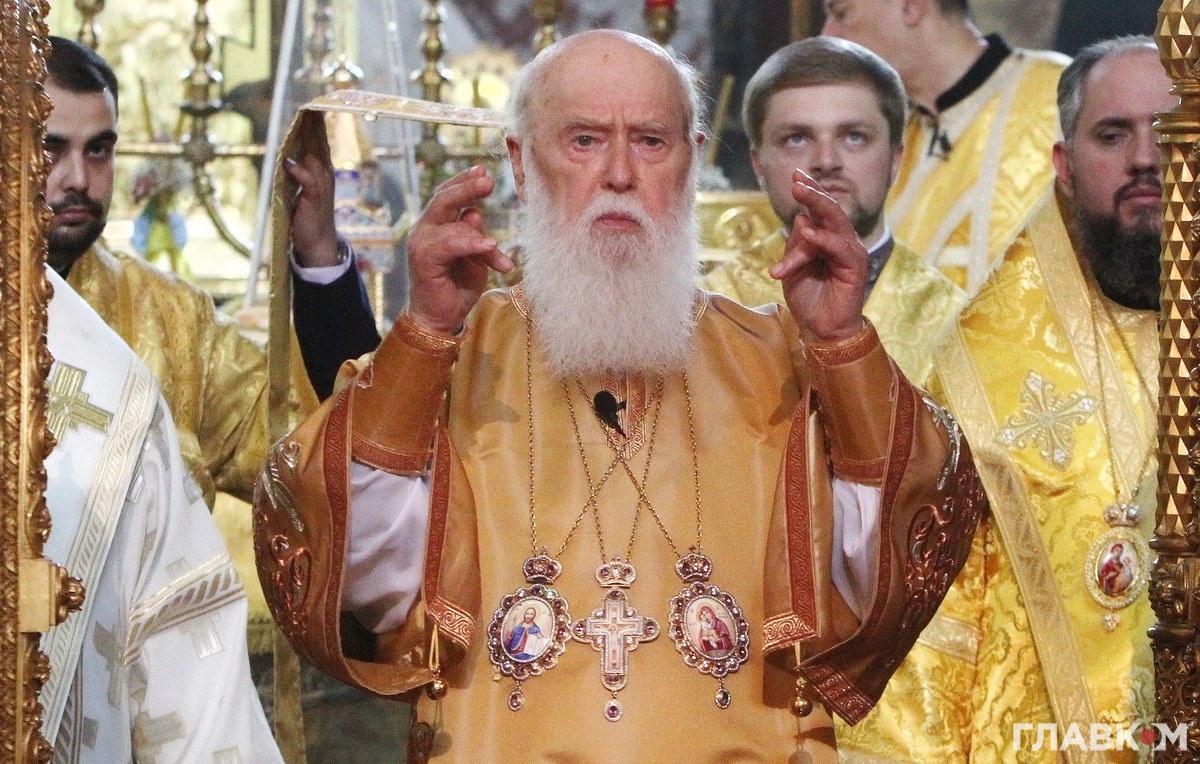 Святійший патріарх Філарет під богослужіння у Володимирському кафедральному соборі