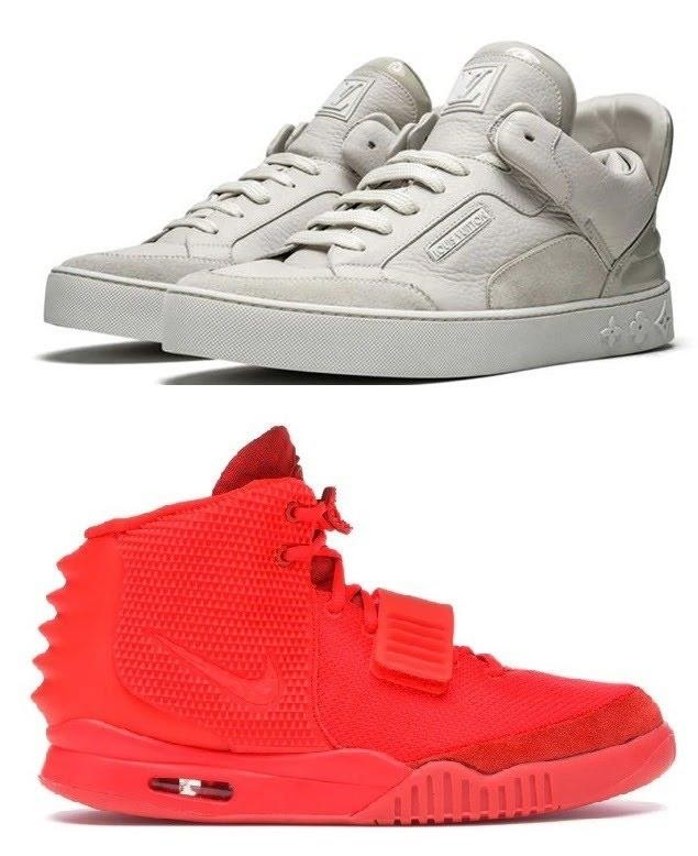 На думку Каньє Веста внутрішню політику можна порівняти із дизайном кросівок Louis Vuitton (зверху) і Nike (знизу). Колаж «Главком»
